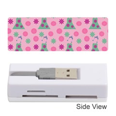 Green Dress Pink Memory Card Reader (stick)  by snowwhitegirl