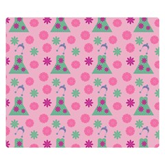 Green Dress Pink Double Sided Flano Blanket (small)  by snowwhitegirl