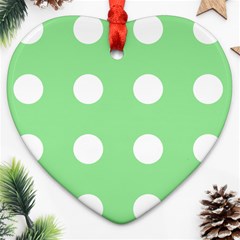 Lime Dot Ornament (heart) by snowwhitegirl