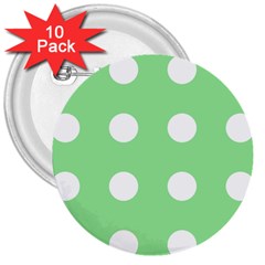 Lime Dot 3  Buttons (10 Pack)  by snowwhitegirl