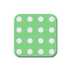 Lime Dot Rubber Coaster (square)  by snowwhitegirl