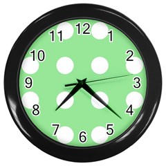 Lime Dot Wall Clocks (black) by snowwhitegirl