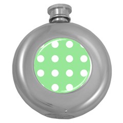 Lime Dot Round Hip Flask (5 Oz) by snowwhitegirl