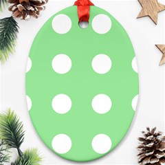 Lime Dot Oval Ornament (two Sides) by snowwhitegirl