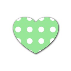 Lime Dot Heart Coaster (4 Pack)  by snowwhitegirl