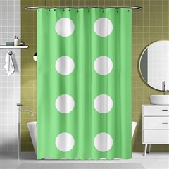 Lime Dot Shower Curtain 48  X 72  (small)  by snowwhitegirl