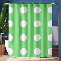 Lime Dot Shower Curtain 60  X 72  (medium)  by snowwhitegirl