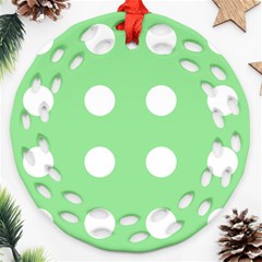 Lime Dot Ornament (round Filigree) by snowwhitegirl