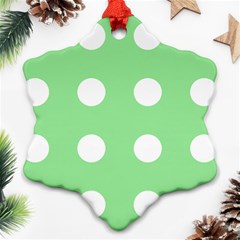 Lime Dot Ornament (snowflake) by snowwhitegirl