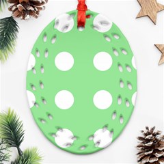 Lime Dot Ornament (oval Filigree) by snowwhitegirl