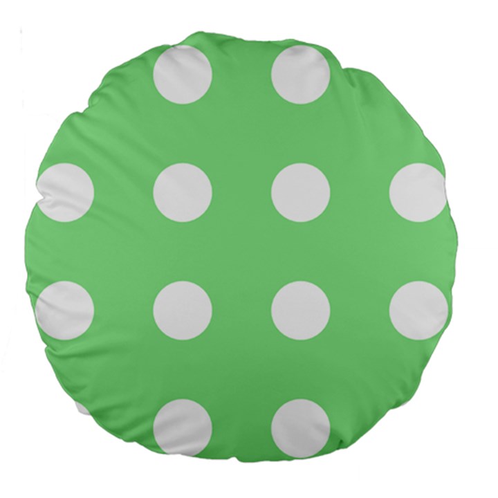 Lime Dot Large 18  Premium Round Cushions