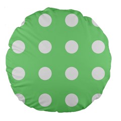 Lime Dot Large 18  Premium Flano Round Cushions by snowwhitegirl