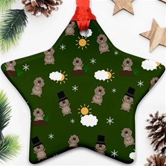 Groundhog Day Pattern Ornament (star) by Valentinaart