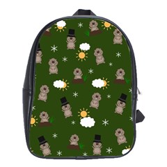 Groundhog Day Pattern School Bag (large) by Valentinaart