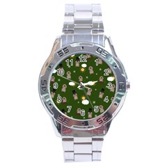 Groundhog Day Pattern Stainless Steel Analogue Watch by Valentinaart