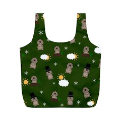 Groundhog Day Pattern Full Print Recycle Bags (m)  by Valentinaart