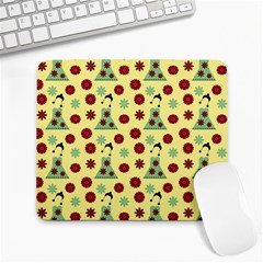 Green Dress Yellow Large Mousepads by snowwhitegirl