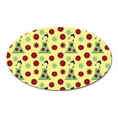 Green Dress Yellow Oval Magnet by snowwhitegirl