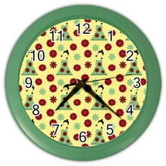 Green Dress Yellow Color Wall Clocks by snowwhitegirl