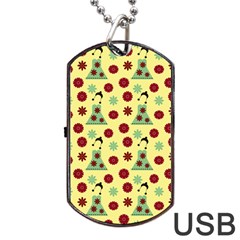 Green Dress Yellow Dog Tag Usb Flash (one Side) by snowwhitegirl