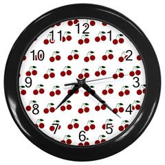 Cherries Wall Clocks (black) by snowwhitegirl