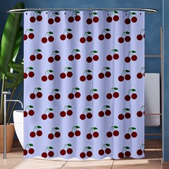 Blue Cherries Shower Curtain 60  x 72  (Medium) 