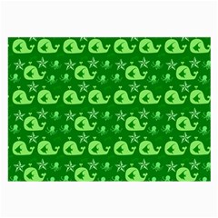 Green Sea Whales Large Glasses Cloth (2-Side)