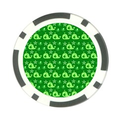 Green Sea Whales Poker Chip Card Guard