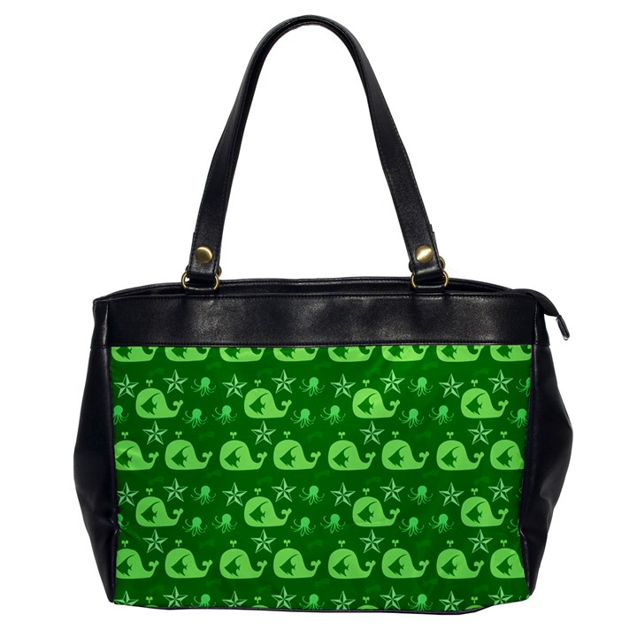 Green Sea Whales Office Handbags