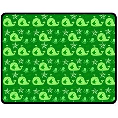 Green Sea Whales Double Sided Fleece Blanket (Medium) 