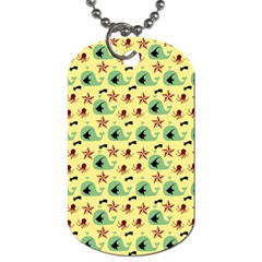 Yellow Sea Whales Dog Tag (one Side) by snowwhitegirl