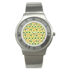 Yellow Sea Whales Stainless Steel Watch