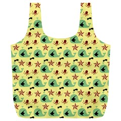 Yellow Sea Whales Full Print Recycle Bags (l)  by snowwhitegirl