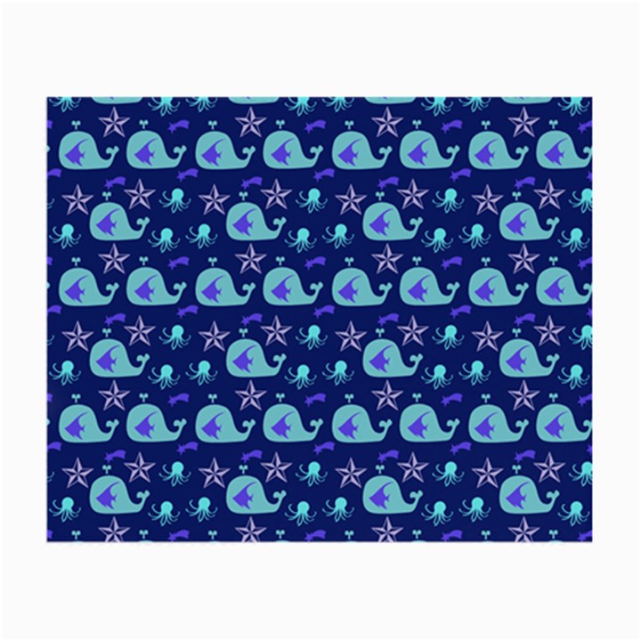 Blue Sea Whales Small Glasses Cloth