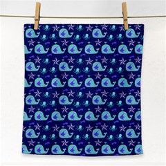 Blue Sea Whales Face Towel by snowwhitegirl