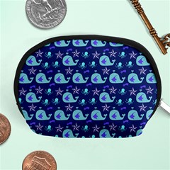 Blue Sea Whales Accessory Pouches (medium)  by snowwhitegirl