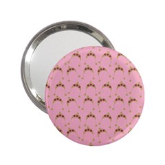 Pink Beige Hats 2 25  Handbag Mirrors by snowwhitegirl