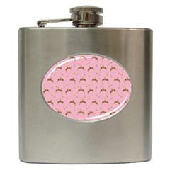 Pink Beige Hats Hip Flask (6 Oz) by snowwhitegirl