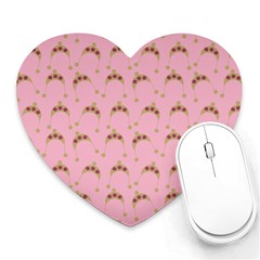 Pink Beige Hats Heart Mousepads by snowwhitegirl