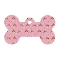 Pink Beige Hats Dog Tag Bone (two Sides) by snowwhitegirl