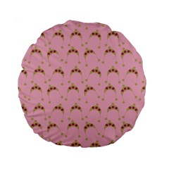 Pink Beige Hats Standard 15  Premium Round Cushions by snowwhitegirl