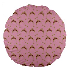 Pink Beige Hats Large 18  Premium Round Cushions by snowwhitegirl