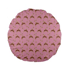 Pink Beige Hats Standard 15  Premium Flano Round Cushions by snowwhitegirl