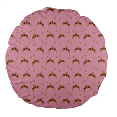 Pink Beige Hats Large 18  Premium Flano Round Cushions by snowwhitegirl