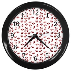 Red Cherries Wall Clocks (black)