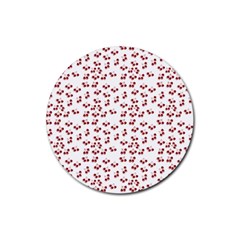 Red Cherries Rubber Round Coaster (4 Pack)  by snowwhitegirl