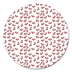 Red Cherries Magnet 5  (round) by snowwhitegirl