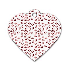 Red Cherries Dog Tag Heart (one Side) by snowwhitegirl