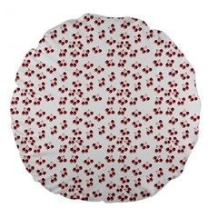 Red Cherries Large 18  Premium Flano Round Cushions by snowwhitegirl