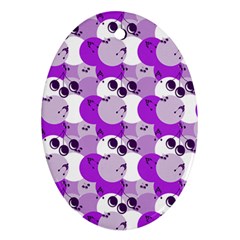 Purple Cherry Dots Ornament (oval)